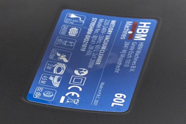 HBM 60 Liter 2400 W Professionele Bouwstofzuiger met 2 motoren - Afbeelding 18