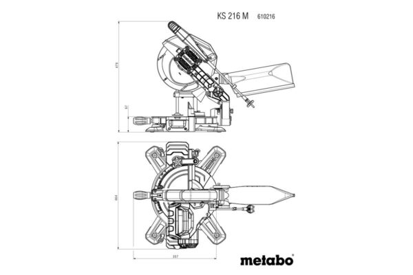 Metabo Afkortzaag KS 216 M Set+1 extra zaagblad. - Image 2