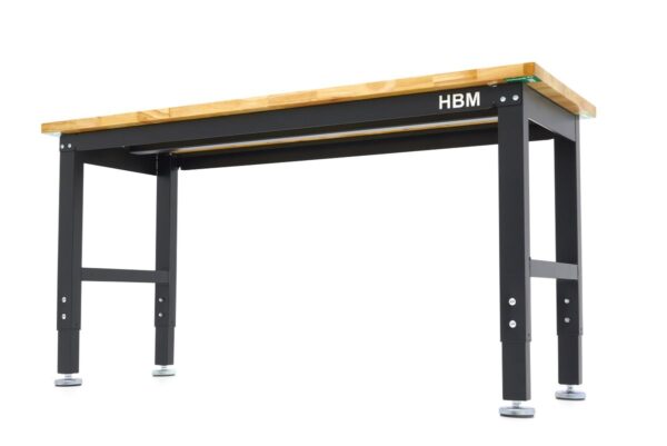 HBM 152 Cm. Professionele In Hoogte Verstelbare Werkbank Met Massief Houten Werkblad - Image 9