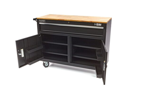 HBM 117 cm Profi Verrijdbare Gereedschapswagen / Werkbank - ZWART - Afbeelding 3