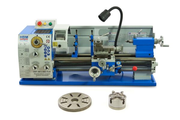 HBM 280 x 600 Profi Metaaldraaibank Tandwiel Geschakeld Compleet - Afbeelding 2