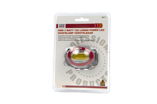 HBM 3 Watt 120 Lumen POWER LED Hoofdlamp Verstelbaar - Afbeelding 4