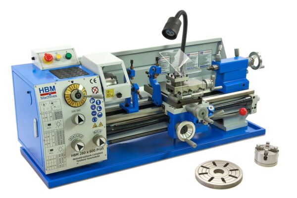 HBM 280 x 600 Profi Metaaldraaibank Tandwiel Geschakeld Compleet - Afbeelding 3
