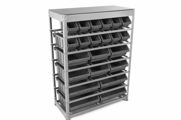 HBM Bakkenkast, opbergsysteem, stelling met 22 opbergbakken - Image 4