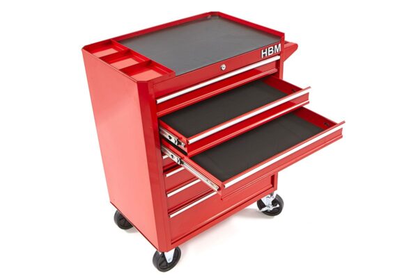HBM Gereedschapswagen met 7 laden - 66 cm - rood - Afbeelding 9