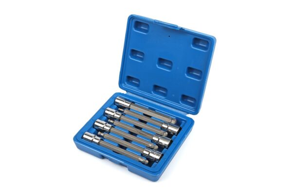 HBM 7 Delige 3/8 inch Lange inbus Doppenset 3 – 10 mm met Kogelkop