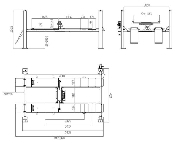 Weber 4 koloms hefbrug, expert serie autolift 4.2 - Afbeelding 3