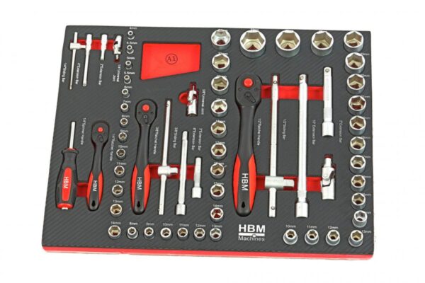 HBM Premium gevulde gereedschapswagen met deur - 154 delig - Afbeelding 5