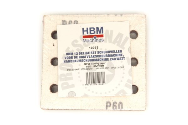 HBM 12 Delige Set Schuurvellen voor de HBM Vlakschuurmachine, Handpalmschuurmachine 240 Watt - Afbeelding 3