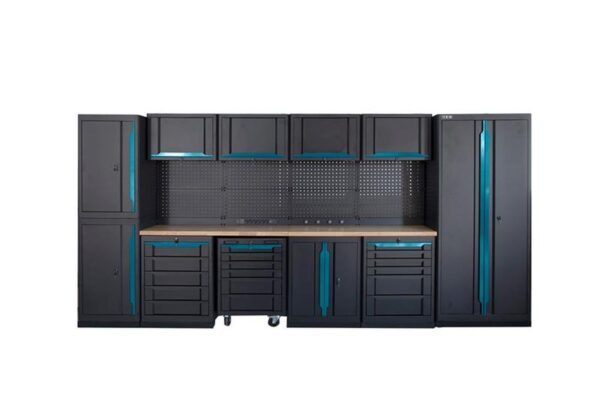 HBM expert modulair werkplaatssysteem, 17-delig, zwart blauw