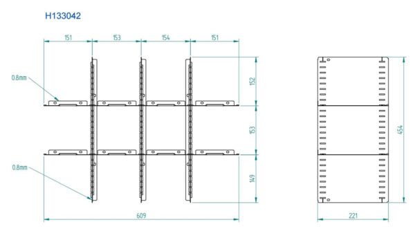 HBM tussenschot set 250 mm voor 1 lade - Afbeelding 2