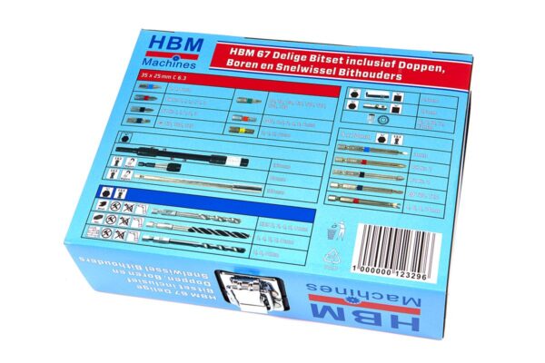 HBM 67 Delige Bitset inclusief Doppen , Boren en Snelwissel Bithouders - Image 6