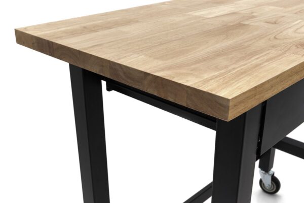 HBM Professionele 122 Cm. Verrijdbare Werkbank Met 2 Laden en Massief Houten Werkblad - Image 6