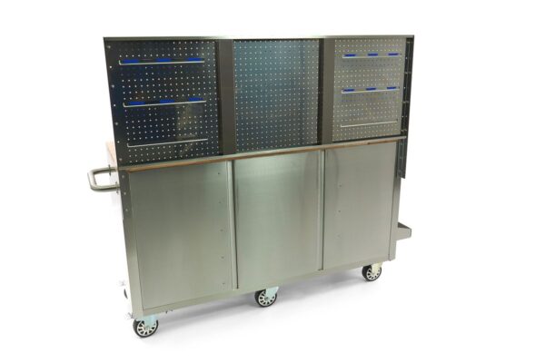 HBM 158 cm 10 Laden Werkbank met Deur en Achterwand - RVS - Afbeelding 11