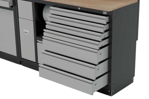 HBM modulair werkplaatssysteem 10-delig, zwart, grijs - Afbeelding 6