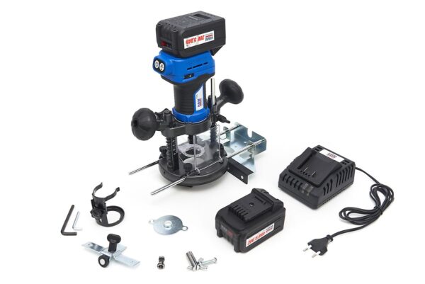 HBM Professionele 20 Volt 5,0 AH Li-ion Bovenfreesmachine en 2 Li-ion Accu's - Afbeelding 5