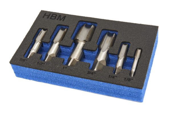 HBM 6 Delige NPT Tappenset voor Pijpen en Buizen - Afbeelding 3