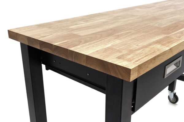 HBM Professionele 152 Cm. Verrijdbare Werkbank Met 3 Laden en Massief Houten Werkblad - Image 6