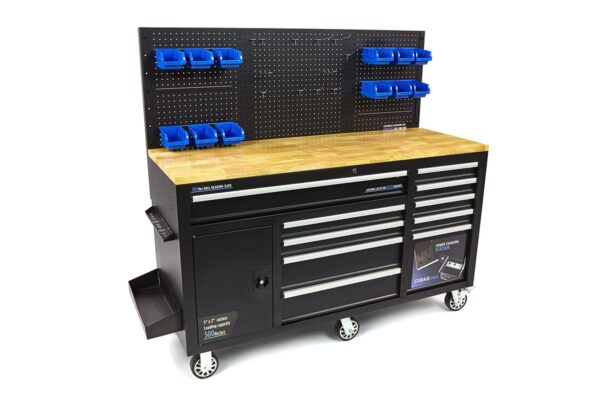HBM 158 cm 10 Laden Werkbank met Deur en Achterwand - ZWART - Afbeelding 5