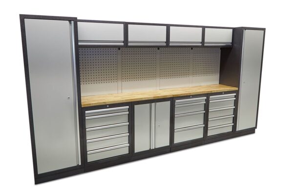 HBM professional modulair werkplaatssysteem, 16-delig, zwart grijs - Afbeelding 3