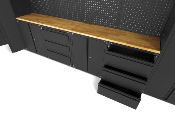 HBM premium modulair werkplaatssysteem, 16-delig, matzwart - Afbeelding 12