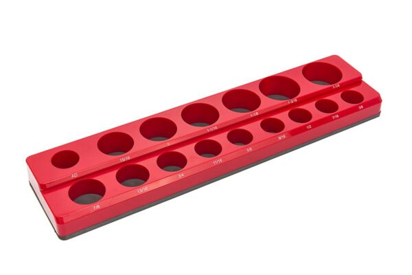HBM magnetische accessoirehouder voor 16 stuks 3/8 inch Engelse maten, rood - Afbeelding 2