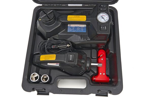 HBM Electrische 12 Volt 1,5 Ton Autokrik Met LED Verlichting Inclusief Slagmoersleutel 12 Volt in Hand - Image 22