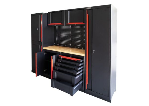 HBM expert modulair werkplaatssysteem, 10-delig, zwart rood - Afbeelding 3