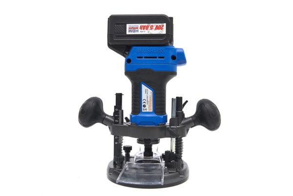 HBM Professionele 20 Volt 5,0 AH Li-ion Bovenfreesmachine en 2 Li-ion Accu's - Afbeelding 4