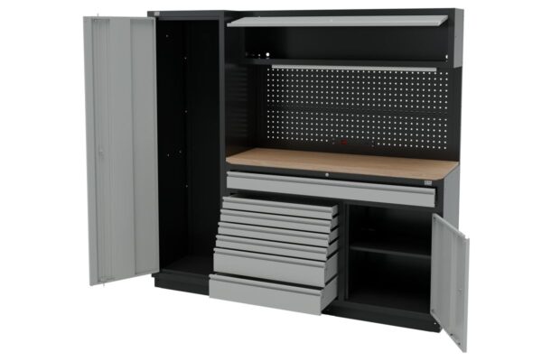 HBM modulair werkplaatssysteem 6-delig, zwart, grijs - Afbeelding 4
