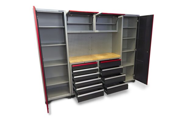 HBM professional deluxe modulair werkplaatssysteem, 9-delig, zwart rood - Afbeelding 9