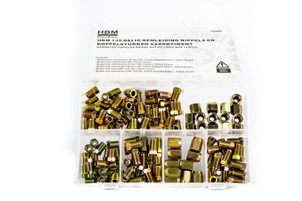 HBM 135 Delig Remleiding Nippels En Koppelstukken Assortiment - Afbeelding 2