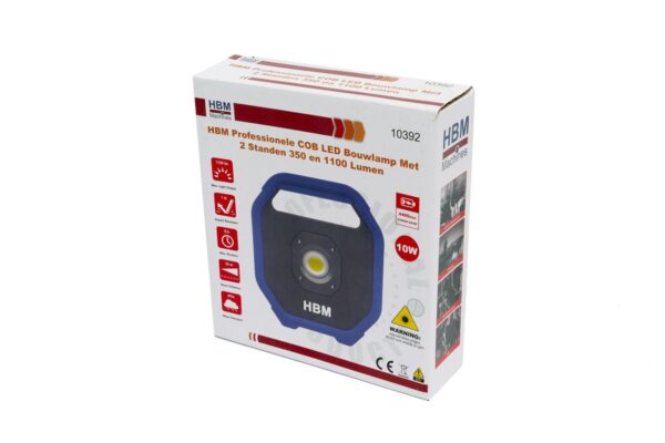 HBM Professionele COB LED Bouwlamp Met 2 Standen 350 – 1100 Lumen - Afbeelding 10