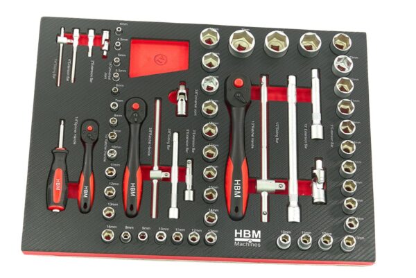 HBM 154 Delige Premium Gereedschapsvulling voor Gereedschapswagen - ROOD - Afbeelding 7