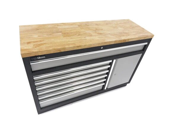 HBM 7 Laden 132 Cm. Professionele Gereedschapskast, Werkbank Met Deur voor Werkplaatsinrichting - Image 18
