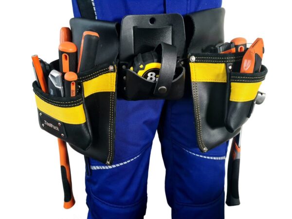 ToolPack Industriële gereedschapsgordel, 2 afneembare holsters, Verstelbare Leren Riem, Metalen Gesp - Image 3