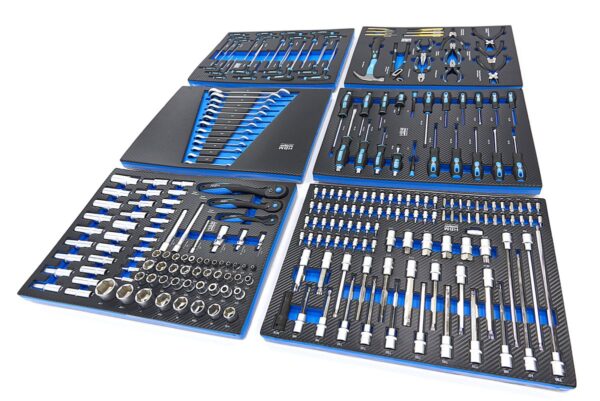 HBM Premium Gevulde Gereedschapswagen met deur - 245 Delig Inch (Engelse) Maten - Afbeelding 38