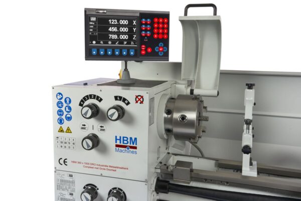 HBM 360 x 1000 Industriële Metaaldraaibank Compleet met Grote Doorlaat Met 3 Assig LCD Digitaal Uitleessysteem - 400 Volt - Afbeelding 10