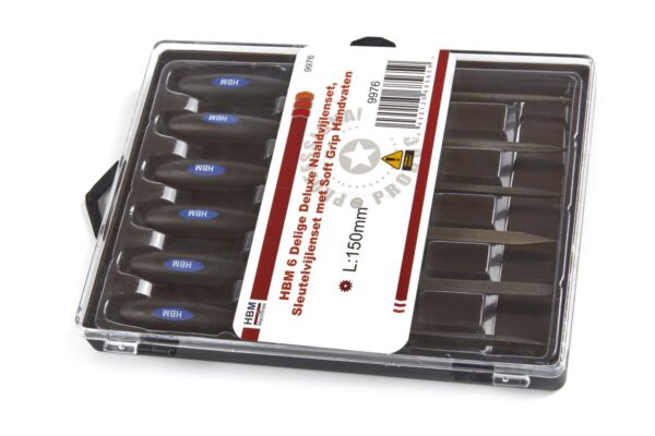 HBM 6 Delige Deluxe Naaldvijlenset, Sleutelvijlenset met Soft Grip Handvaten - Afbeelding 5