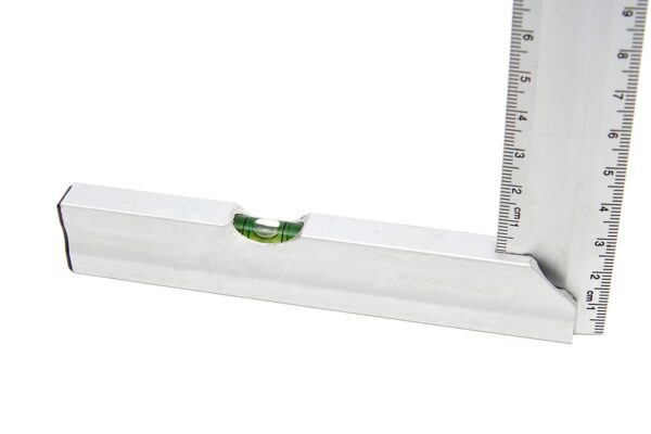 HBM 150 mm. Aluminium Blokhaak, Winkelhaak met Waterpas - Afbeelding 4