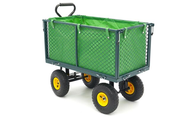 HBM 100 Kg Trekkar, Bolderwagen, Tuinkar Met 86 x 46 x 38 cm Laadbak Inclusief Canvas Zak - Image 2