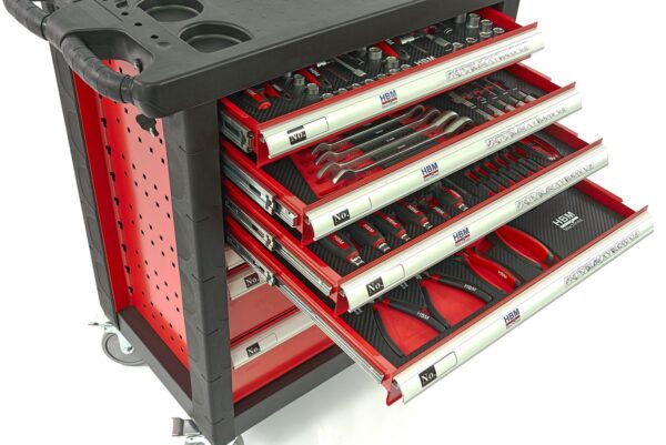 HBM Premium Gevulde gereedschapswagen - 154 Delig - Afbeelding 4