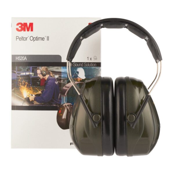 3M PELTOR Optime II Earmuffs, 31 dB, groen, hoofdband, H520A-407-GQ - Afbeelding 4