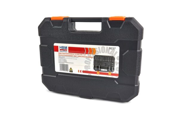 HBM Professionele 18 Delige 1/2 inch Krachtdoppenset met Verlengstukken - Image 5