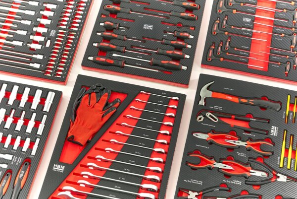 HBM 262 Delige Premium Gereedschapsvulling voor Gereedschapswagen - ROOD - Afbeelding 2