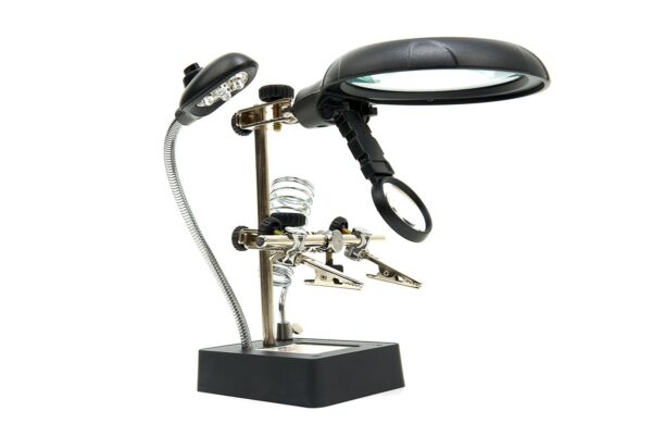HBM Deluxe 3e Handje Loupelamp met 3 x  Loupe Vergroting en LED Verlichting - Afbeelding 3