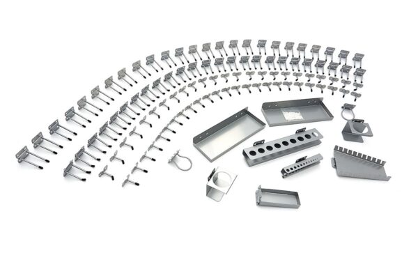 HBM 110 Delige Ophanghaken, Opbergrekken en Bakkenset Voor HBM Gereedschapswanden en Modulaire Werkplaats Systemen