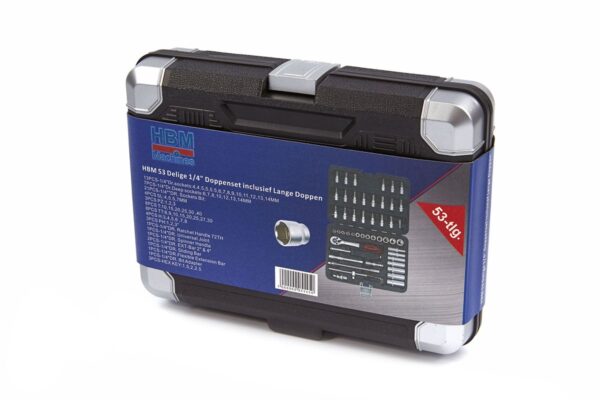 HBM 53 Delige 1/4 inch Doppenset inclusief Lange Doppen - Afbeelding 3