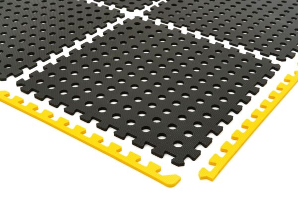 HBM EVA geperforeerde vloertegel set voor vloerbescherming 4-delig, zwart, geel - Afbeelding 5