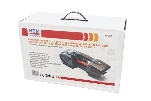 HBM Professioneel 12 Volt 4.0AH Omsnoeringsapparaat Voor Het Lassen Van Kunststofbanden Inclusief 2 Accu's - Bild 17